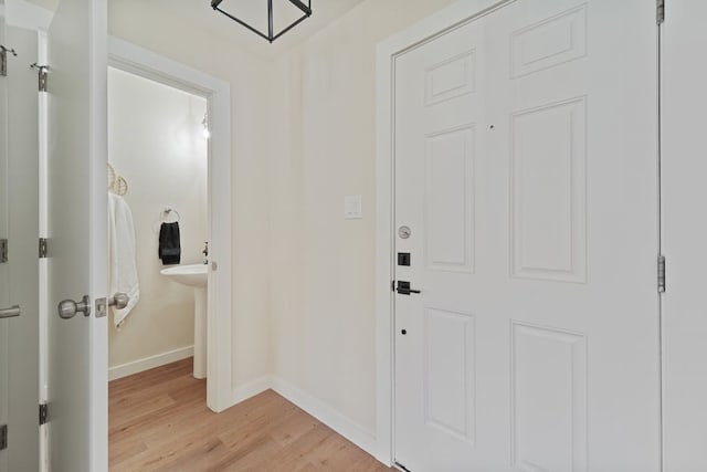 interior space featuring light wood-type flooring