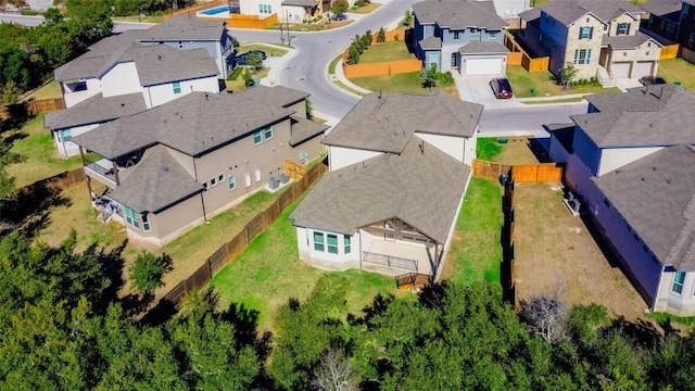 bird's eye view with a residential view