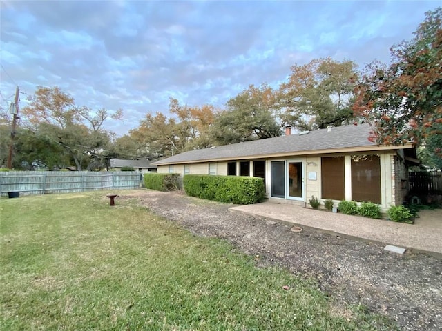 exterior space featuring a yard