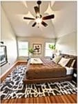 bedroom featuring lofted ceiling