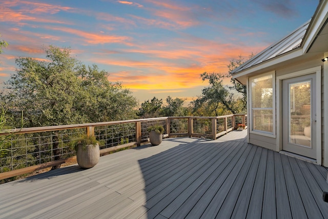 view of deck at dusk