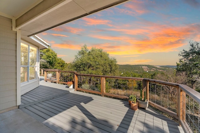 view of deck at dusk