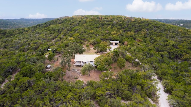 aerial view featuring a forest view