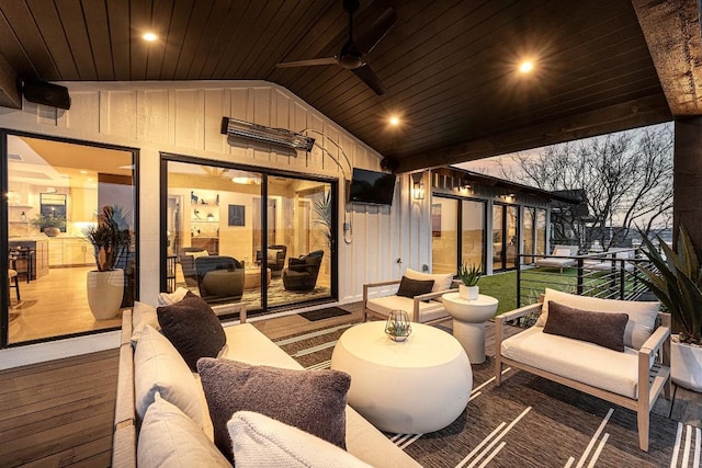 view of patio / terrace with ceiling fan