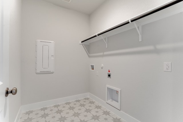 8504 Dongan Dr, Austin, TX 78744 - washroom with light flooring, hookup for a gas dryer, hookup for an electric dryer, and hookup for a washing machine