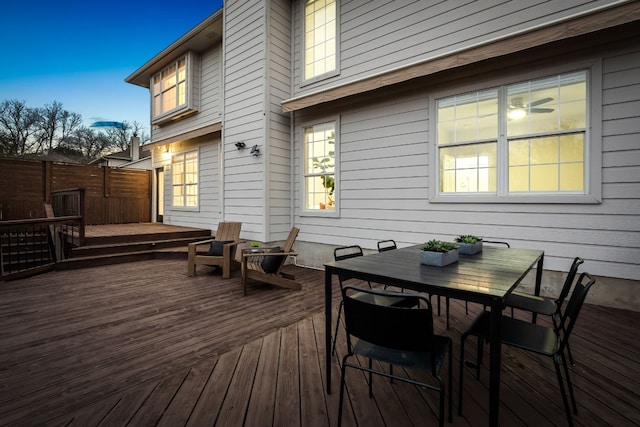 view of deck at dusk