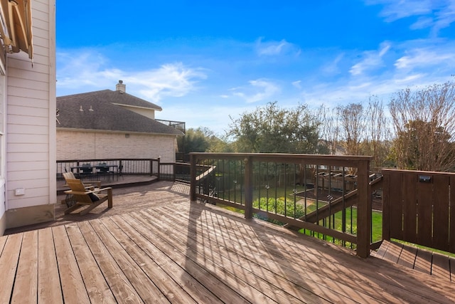 view of wooden deck