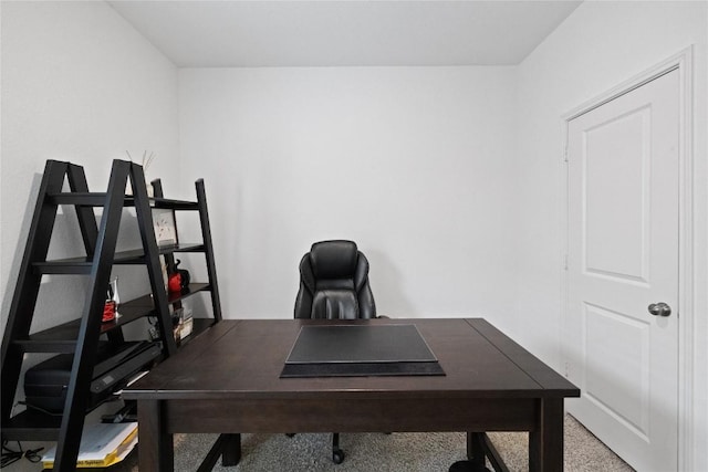 office space with carpet flooring