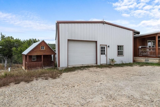 view of garage