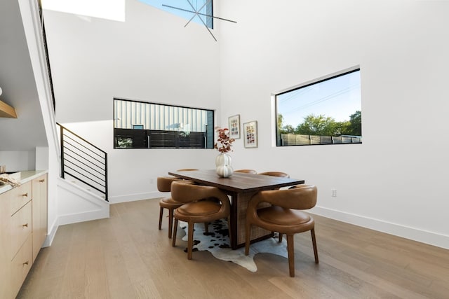 dining area featuring light hardwood / wood-style floors