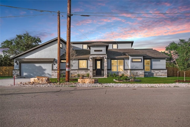 view of front of home featuring a garage