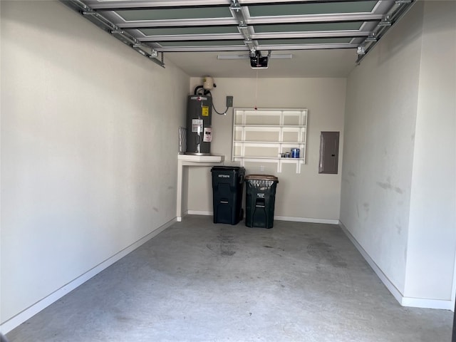 12001 Vista Parke Dr Unit 1202, Austin, TX 78726 - garage with water heater, a garage door opener, and electric panel
