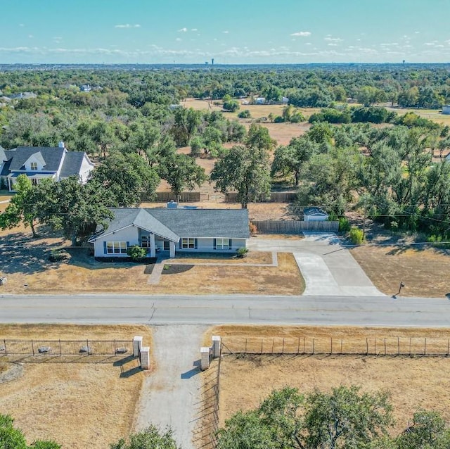 bird's eye view featuring a rural view