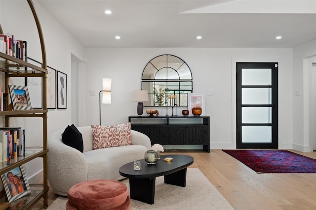 living room featuring light hardwood / wood-style flooring