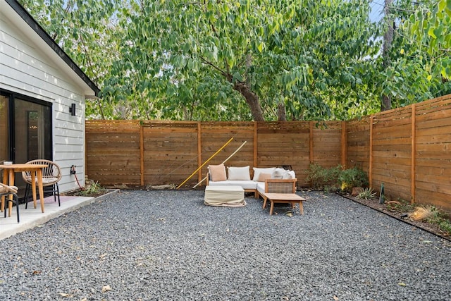 view of patio featuring an outdoor living space