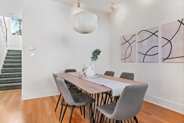 dining room with light hardwood / wood-style floors