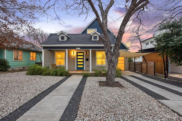 view of front of home featuring a porch