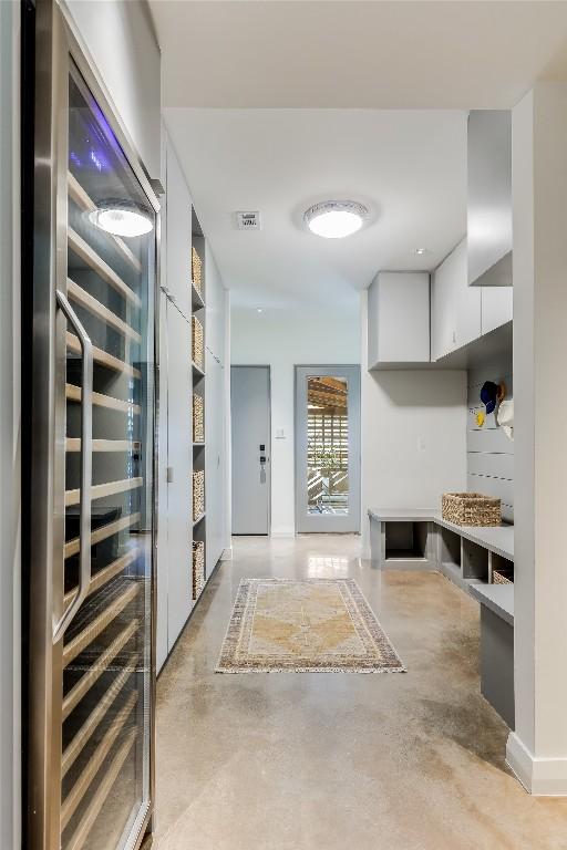 interior space featuring wine cooler