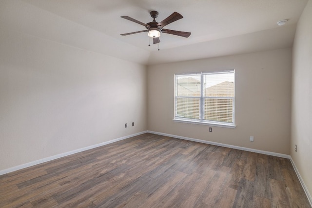 12110 Riprap Dr, Manor, TX 78653 - unfurnished room featuring wood finished floors, a ceiling fan, and baseboards
