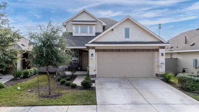 view of front of house with a garage