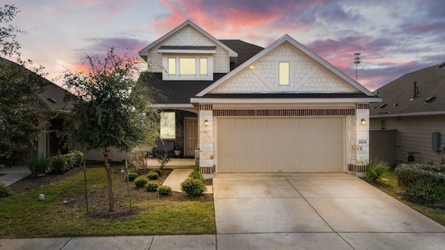 craftsman-style house featuring a garage