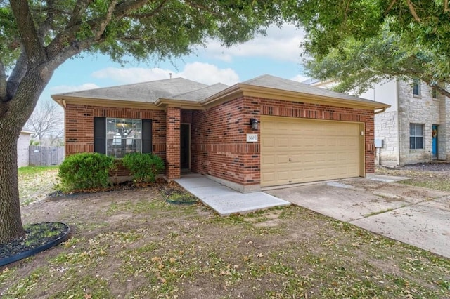 ranch-style home with a garage