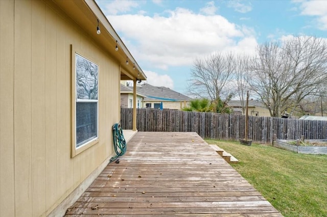 deck with a lawn