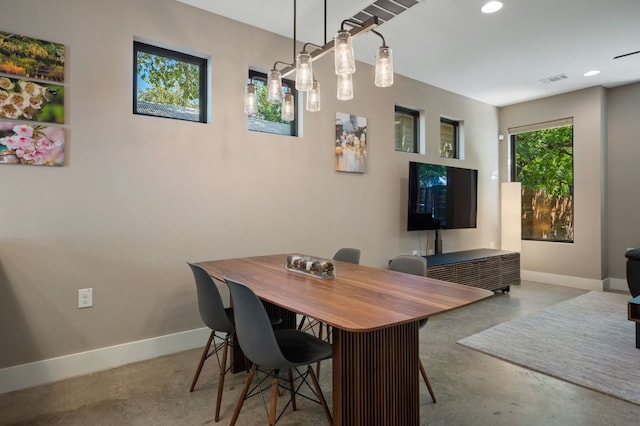 view of dining area