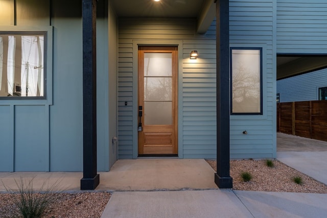 view of doorway to property