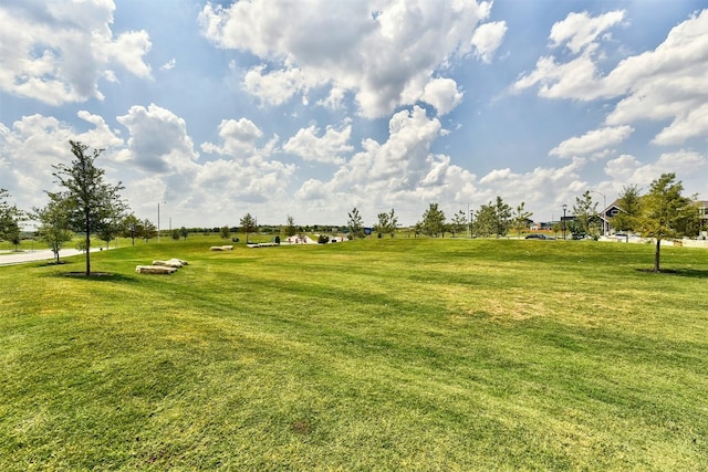 view of home's community with a lawn