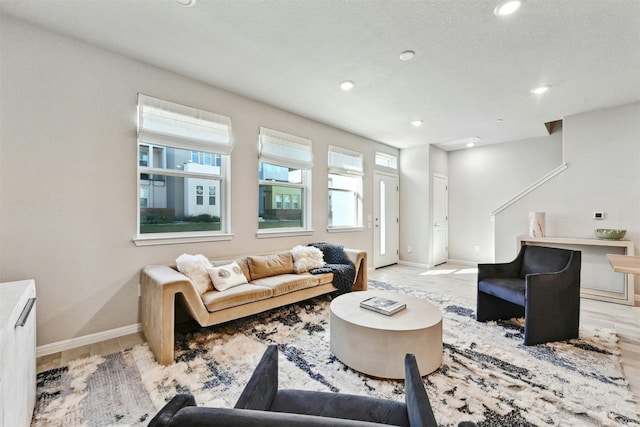 living room featuring light hardwood / wood-style flooring