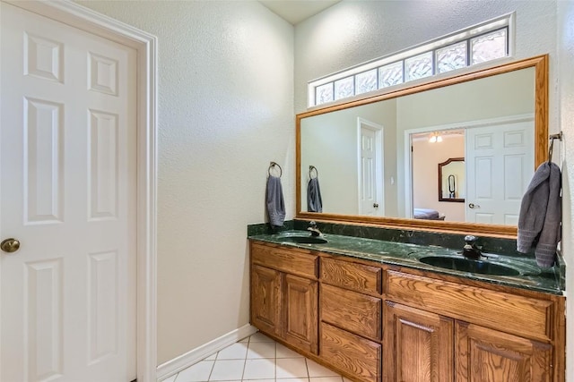 bathroom featuring vanity and tile patterned floors