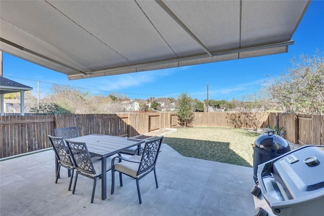 view of patio / terrace with a grill