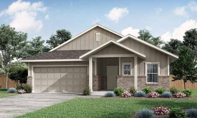 craftsman inspired home with a garage