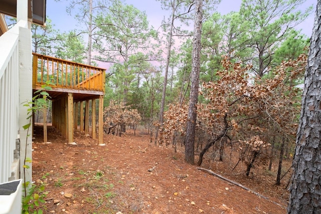 view of yard with a deck