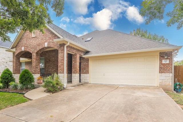 view of front facade featuring a garage