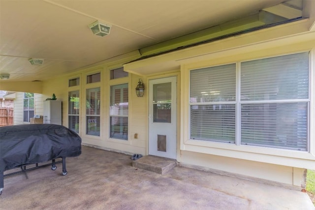 view of patio featuring area for grilling