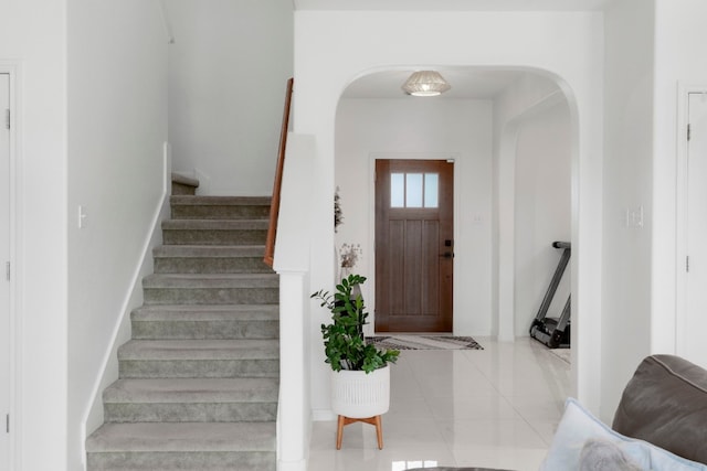 view of tiled entrance foyer