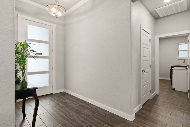 foyer with ornamental molding