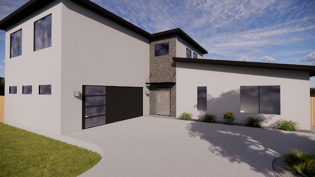 20904 Marquette Cv, Lago Vista, TX 78645 - view of front of property with stucco siding, driveway, and brick siding