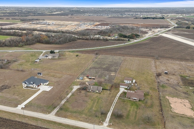 drone / aerial view with a rural view