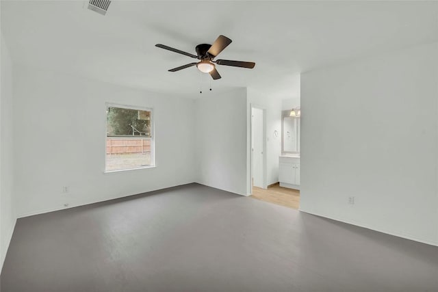 spare room featuring ceiling fan