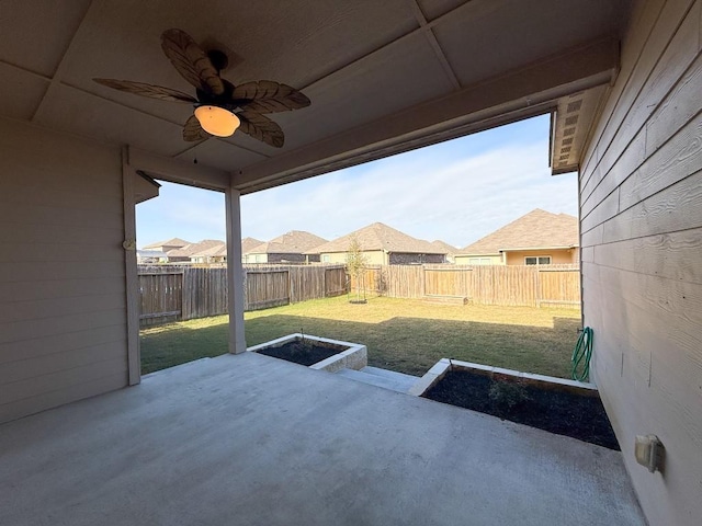 view of patio with ceiling fan