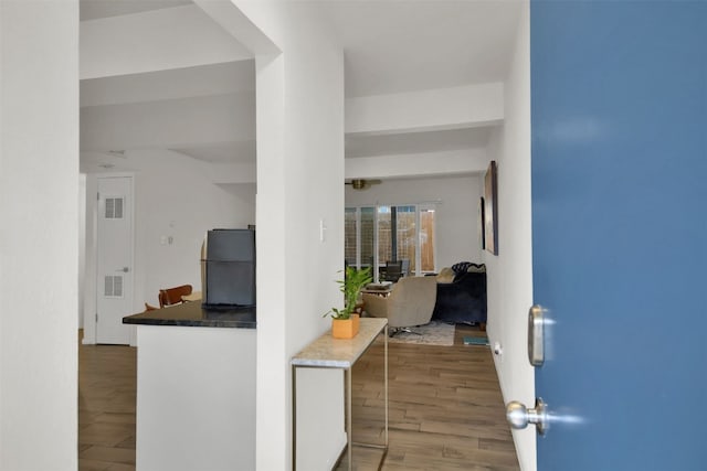 foyer featuring wood-type flooring