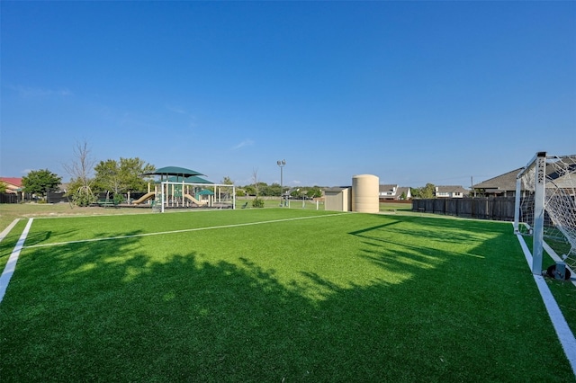 view of yard featuring a playground