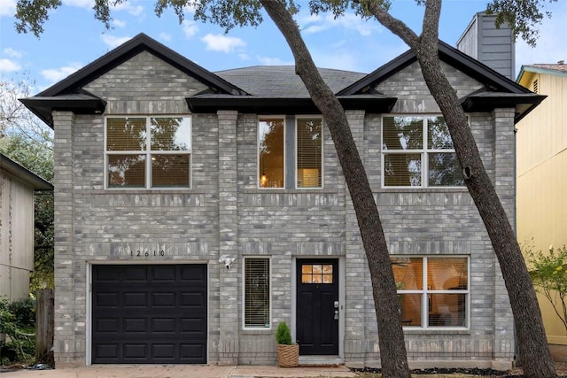 view of front of house with a garage