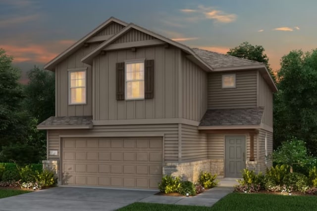 view of front of house featuring a garage