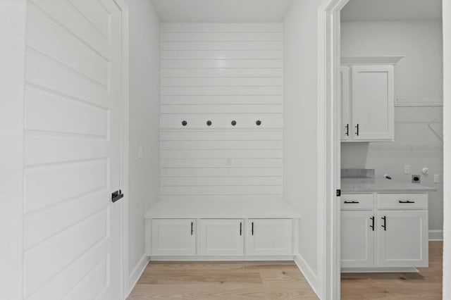 mudroom featuring light hardwood / wood-style floors