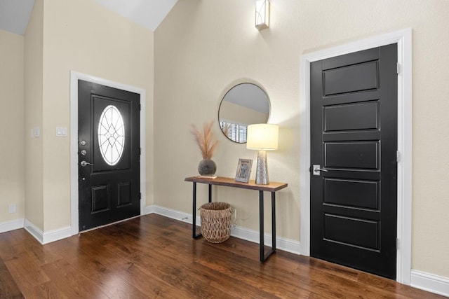 foyer entrance featuring wood-type flooring