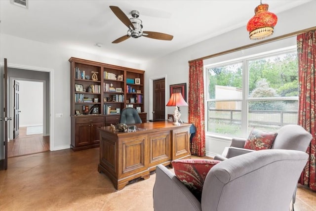 office with ceiling fan